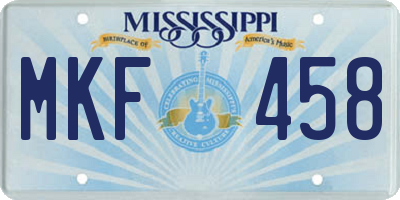 MS license plate MKF458