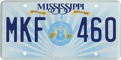 MS license plate MKF460