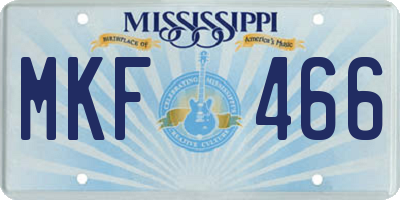 MS license plate MKF466