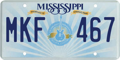 MS license plate MKF467
