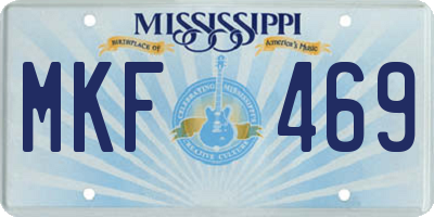 MS license plate MKF469