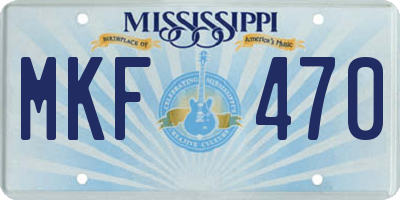 MS license plate MKF470