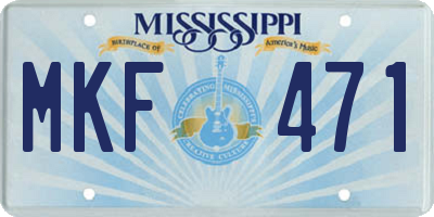 MS license plate MKF471