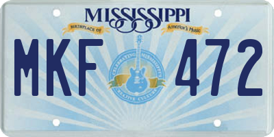 MS license plate MKF472