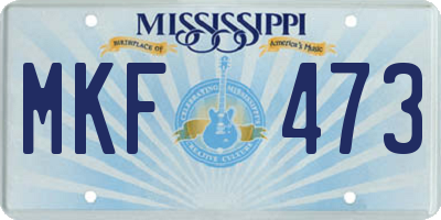 MS license plate MKF473