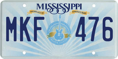 MS license plate MKF476