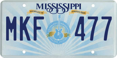 MS license plate MKF477