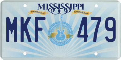 MS license plate MKF479