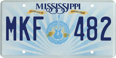 MS license plate MKF482