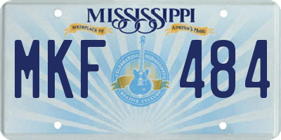 MS license plate MKF484