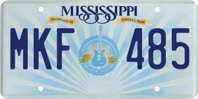 MS license plate MKF485