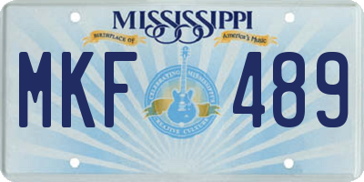 MS license plate MKF489
