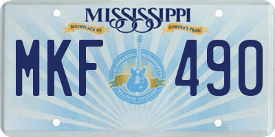 MS license plate MKF490