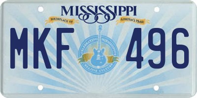 MS license plate MKF496