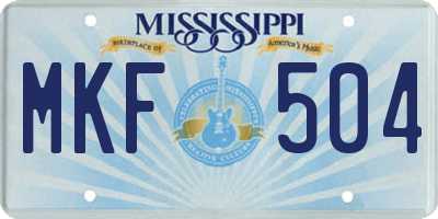 MS license plate MKF504
