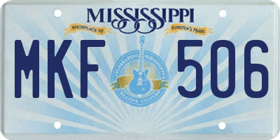 MS license plate MKF506