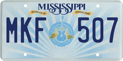 MS license plate MKF507
