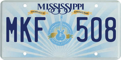 MS license plate MKF508