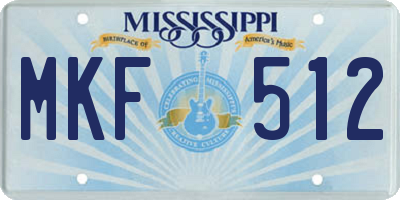 MS license plate MKF512