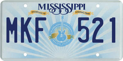 MS license plate MKF521