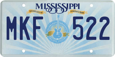 MS license plate MKF522