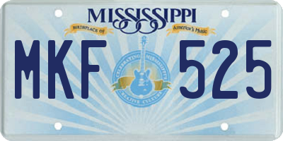 MS license plate MKF525