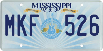 MS license plate MKF526