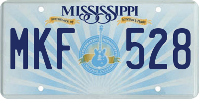 MS license plate MKF528
