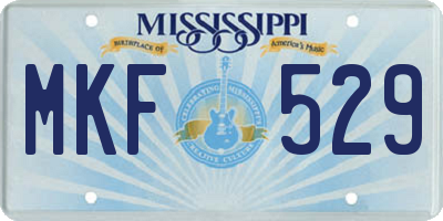 MS license plate MKF529