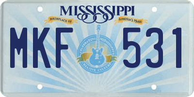 MS license plate MKF531