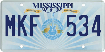 MS license plate MKF534