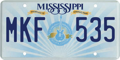MS license plate MKF535