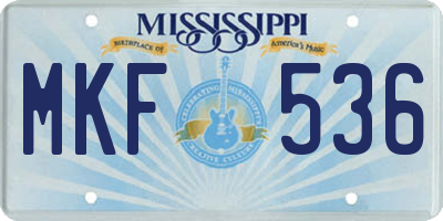 MS license plate MKF536