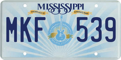 MS license plate MKF539