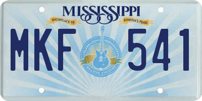 MS license plate MKF541
