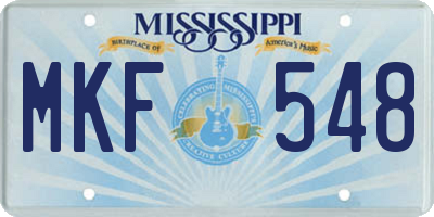 MS license plate MKF548