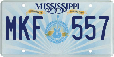 MS license plate MKF557