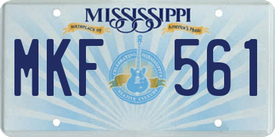 MS license plate MKF561