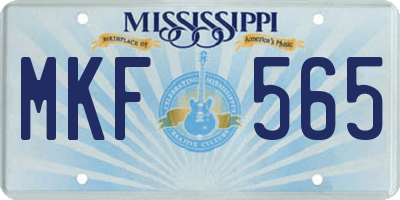 MS license plate MKF565