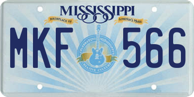 MS license plate MKF566