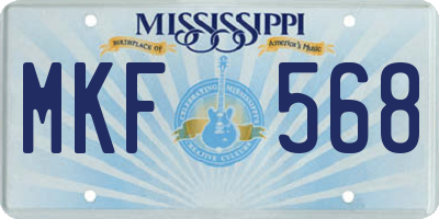 MS license plate MKF568