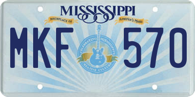 MS license plate MKF570