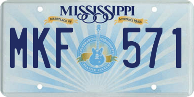 MS license plate MKF571