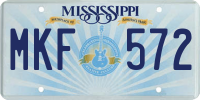MS license plate MKF572