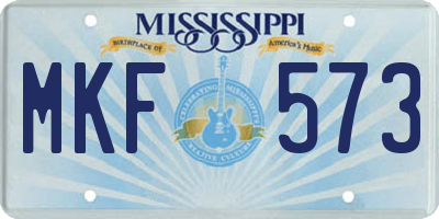 MS license plate MKF573