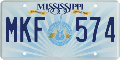 MS license plate MKF574