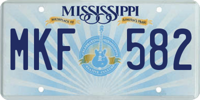 MS license plate MKF582