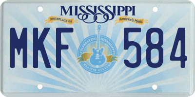 MS license plate MKF584