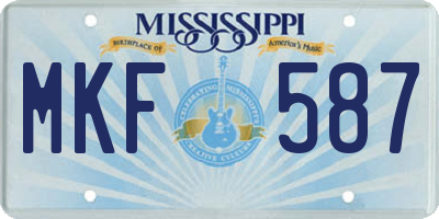 MS license plate MKF587