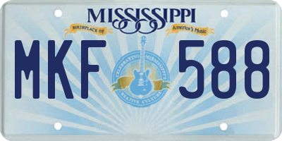 MS license plate MKF588